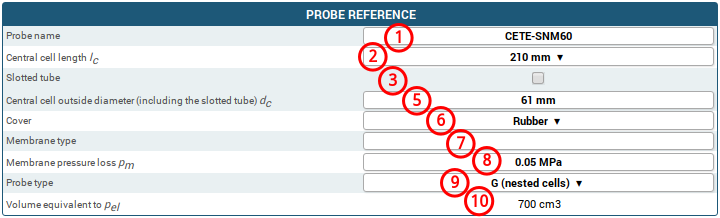 Enter information of the new bare probe