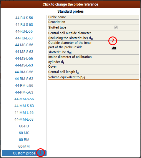 Selecting custom probe