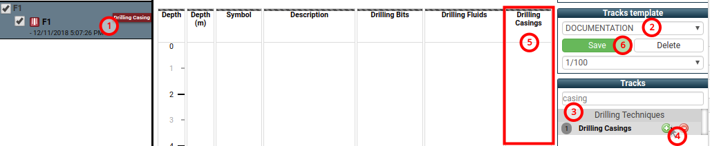 Creating drilling casings track