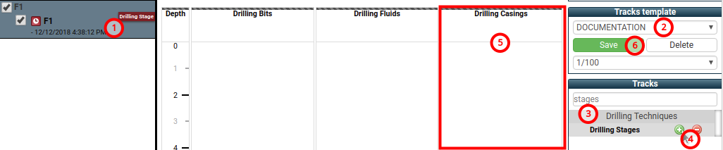 Creating drilling stages track