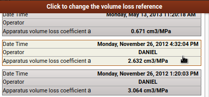 Change the volume loss test