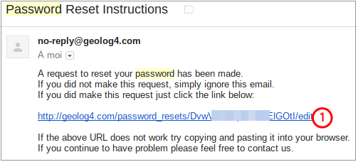 Password reset instructions