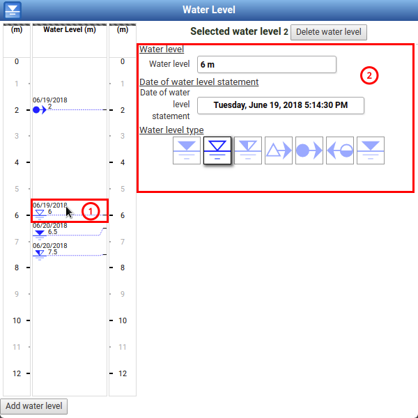 Editing water levels