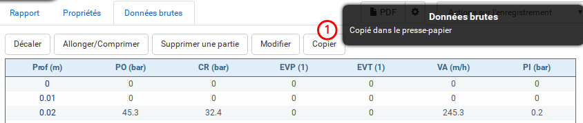 Copier les données en mémoire