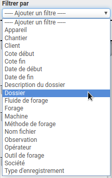Création du filtre dossier